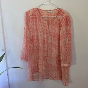 CAbi Size L Womens Blouse. Beautiful Coral Color. EUC